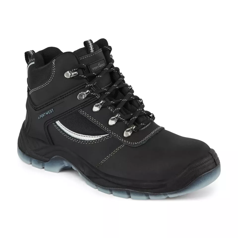 Portwest FW69BKR, Steel Leather Hiker Boot S3 SRC, Black, image 3, gallery thumbnail