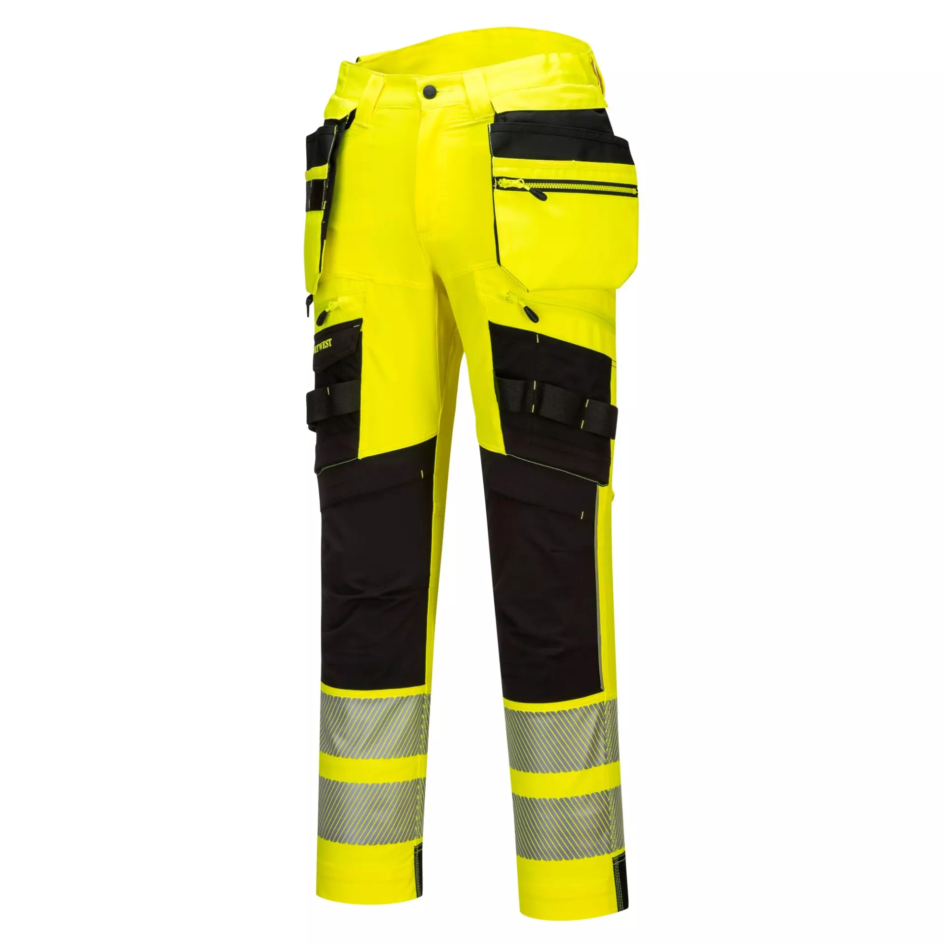 Portwest DX442YBR, DX4 Hi-Vis Detachable Holster Pocket Trousers, Yellow/Black, image 4
