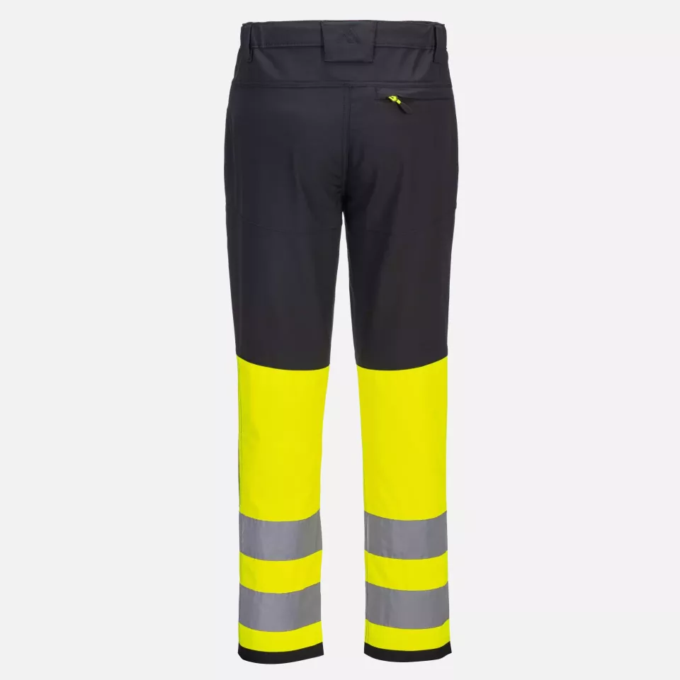 Portwest CD888YBR, WX2 Eco Hi-Vis Class 1 Service Trousers, Yellow/Black, image 2, gallery thumbnail