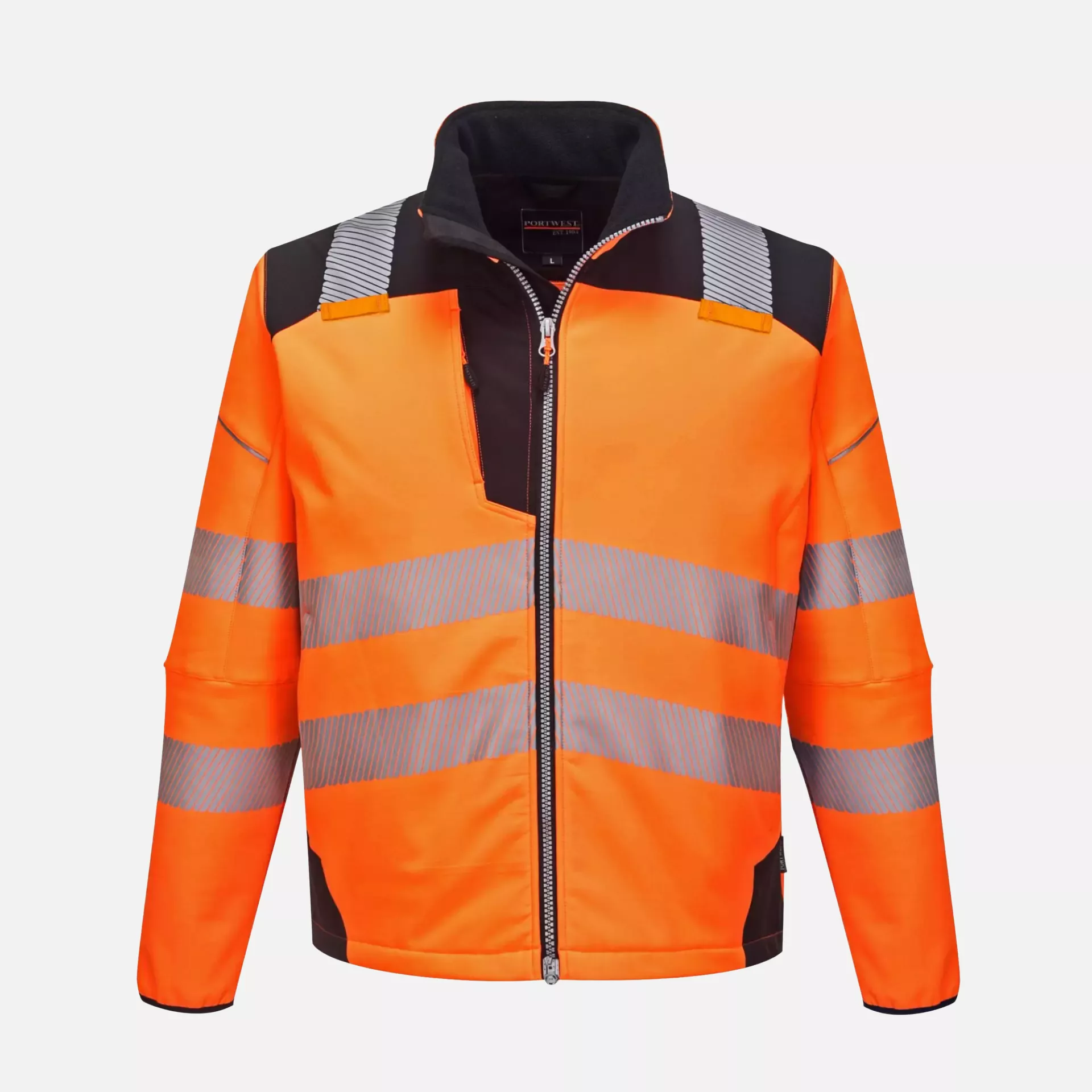 Portwest T402OBR, PW3 Hi-Vis Softshell (3L), Orange/Black, image 1