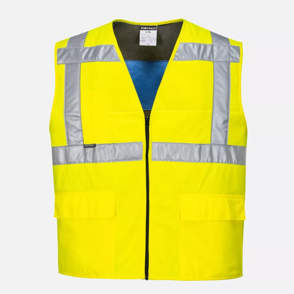 Portwest CV02YER, Hi-Vis Cooling Vest, Yellow, image 1, gallery thumbnail