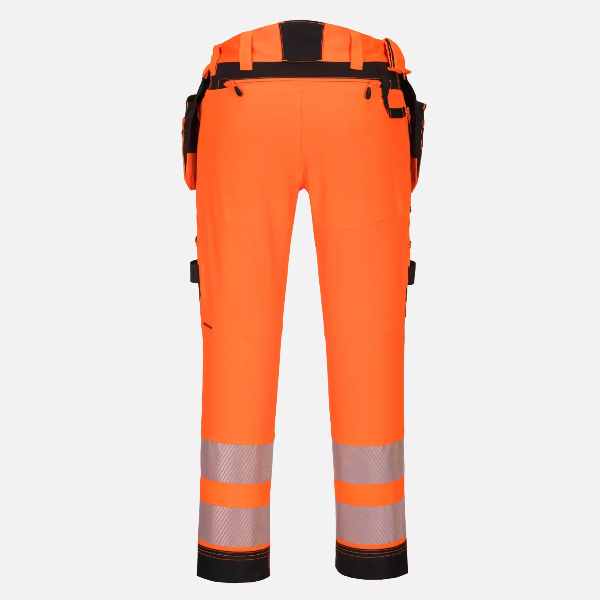 Portwest DX442OBR, DX4 Hi-Vis Detachable Holster Pocket Trousers, Orange/Black, image 2