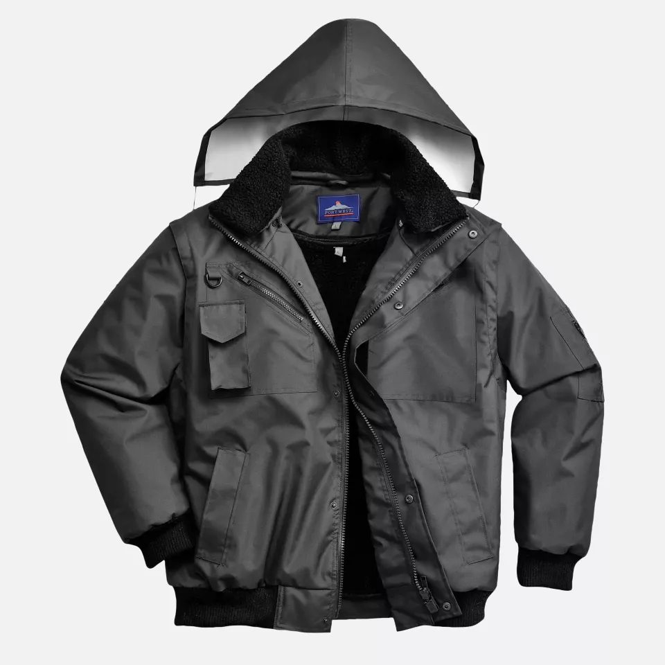 Portwest F465BKR, 3-in-1 Bomber Jacket, Black, image 9, gallery thumbnail