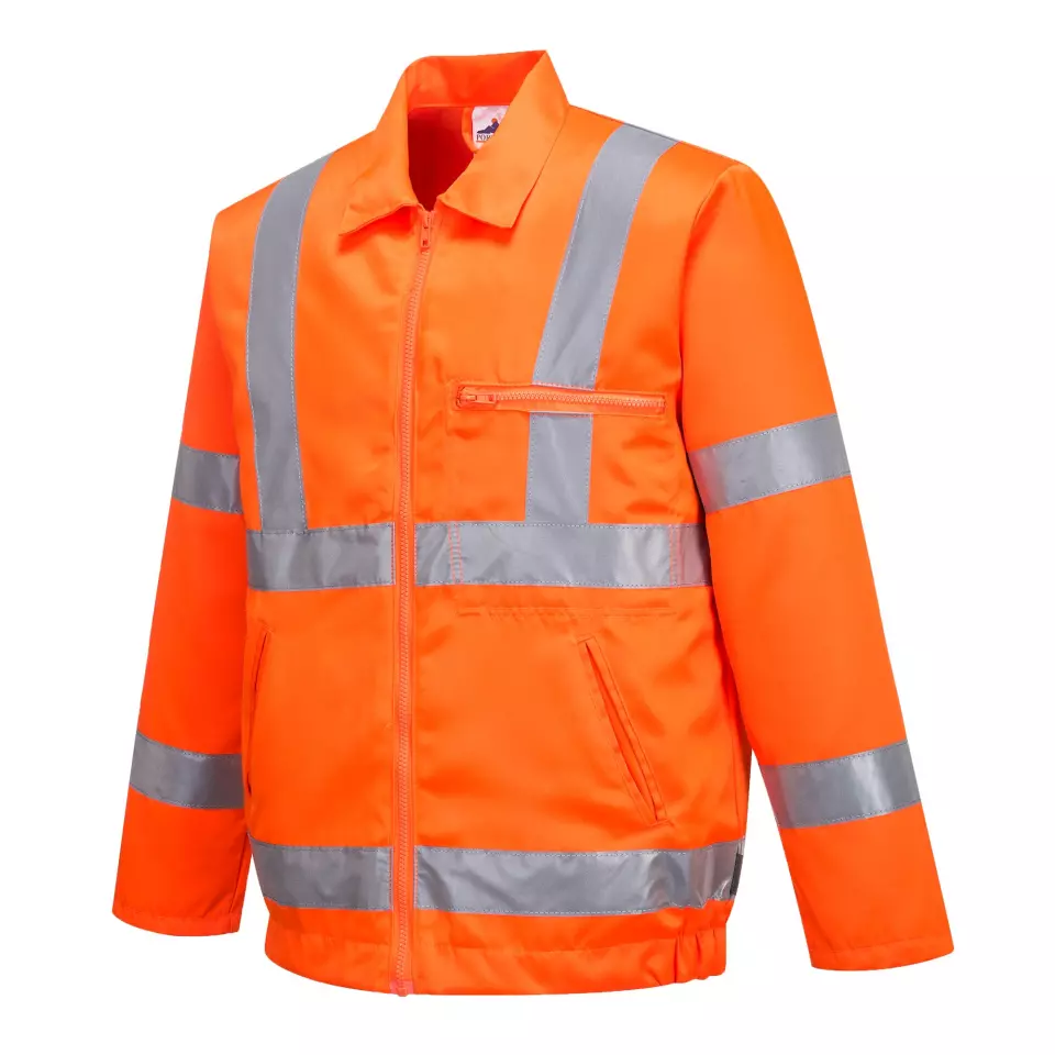 Portwest RT40ORR, Hi-Vis Polycotton Bomber Jacket, Orange, image 4, gallery thumbnail
