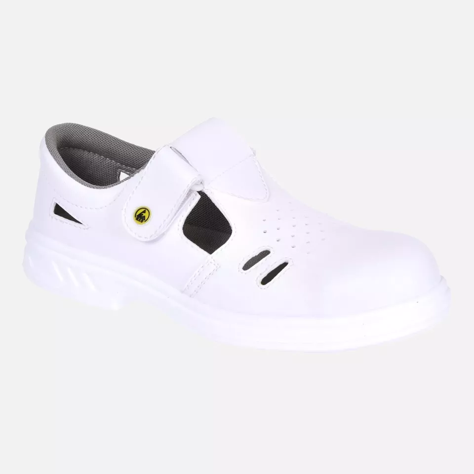 Portwest FW48WHR, Steelite Ebro Safety Sandal S1 ESD FO SR Class 3, White, image 1, gallery thumbnail