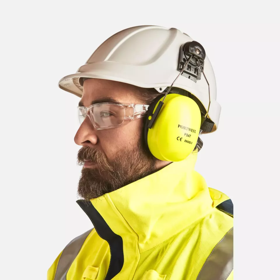 Portwest PS47, Endurance HV Clip-On Ear Defenders, image 3, gallery thumbnail