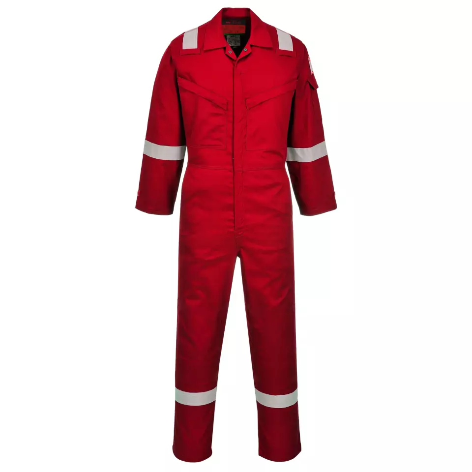 Portwest AF73RER, Araflame Silver Coverall, Red, image 2, gallery thumbnail