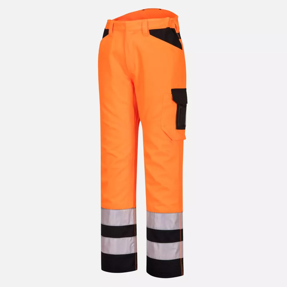 Portwest PW241OBR, PW2 Hi-Vis Service Trousers, Orange/Black, image 5, gallery thumbnail