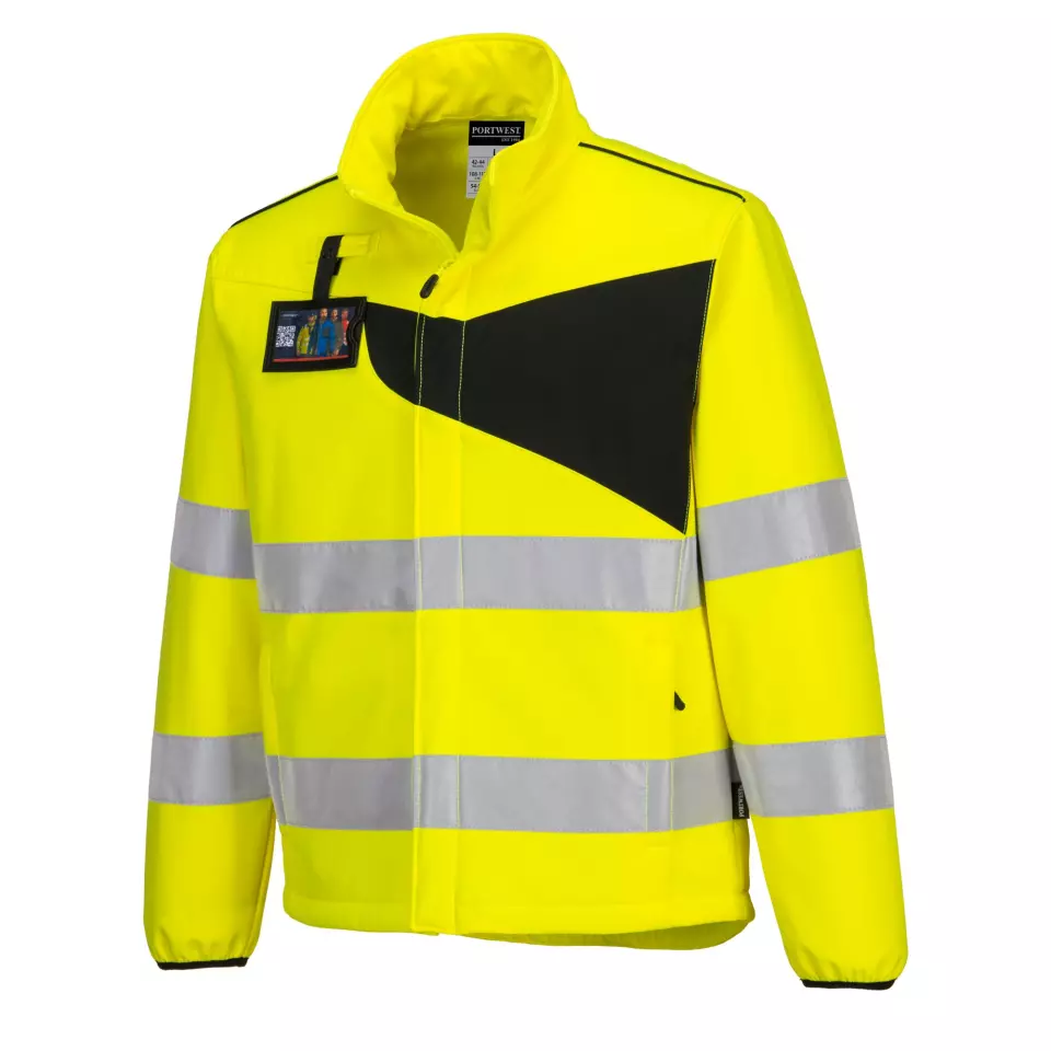 Portwest PW275YBR, PW2 Hi-Vis Softshell (2L), Yellow/Black, image 5, gallery thumbnail