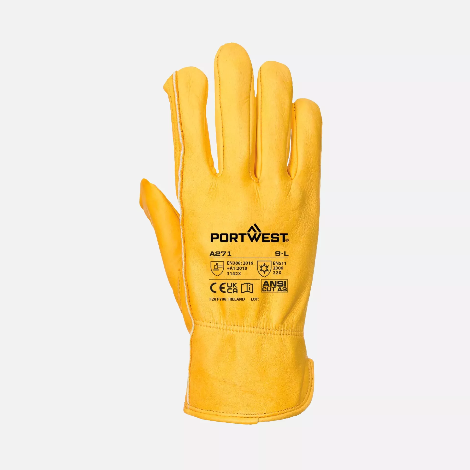 Portwest A271TAR, Lined Driver Glove, Tan, image 1