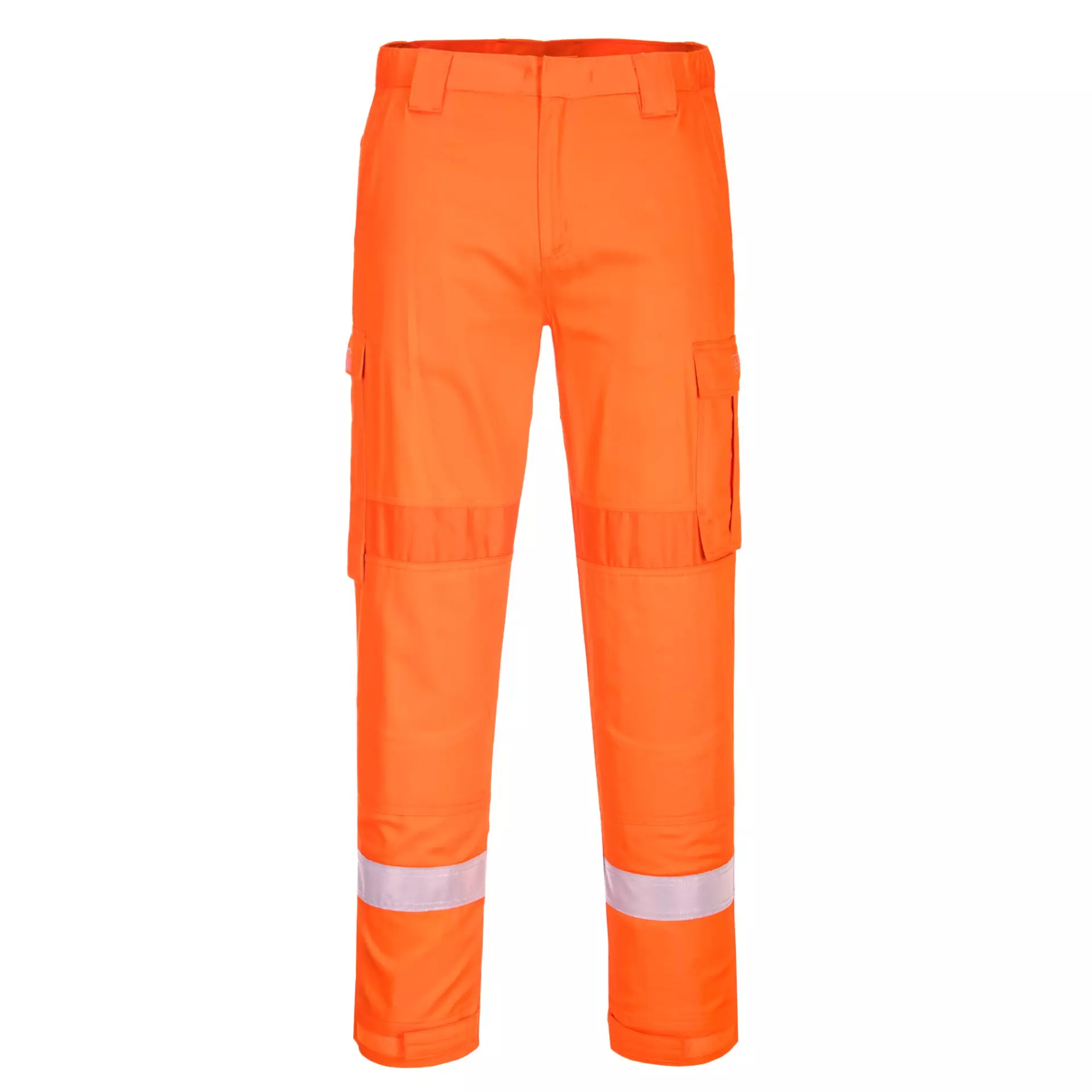 Portwest FR401ORR, Bizflame Work Lightweight Stretch Panelled Trousers, Orange