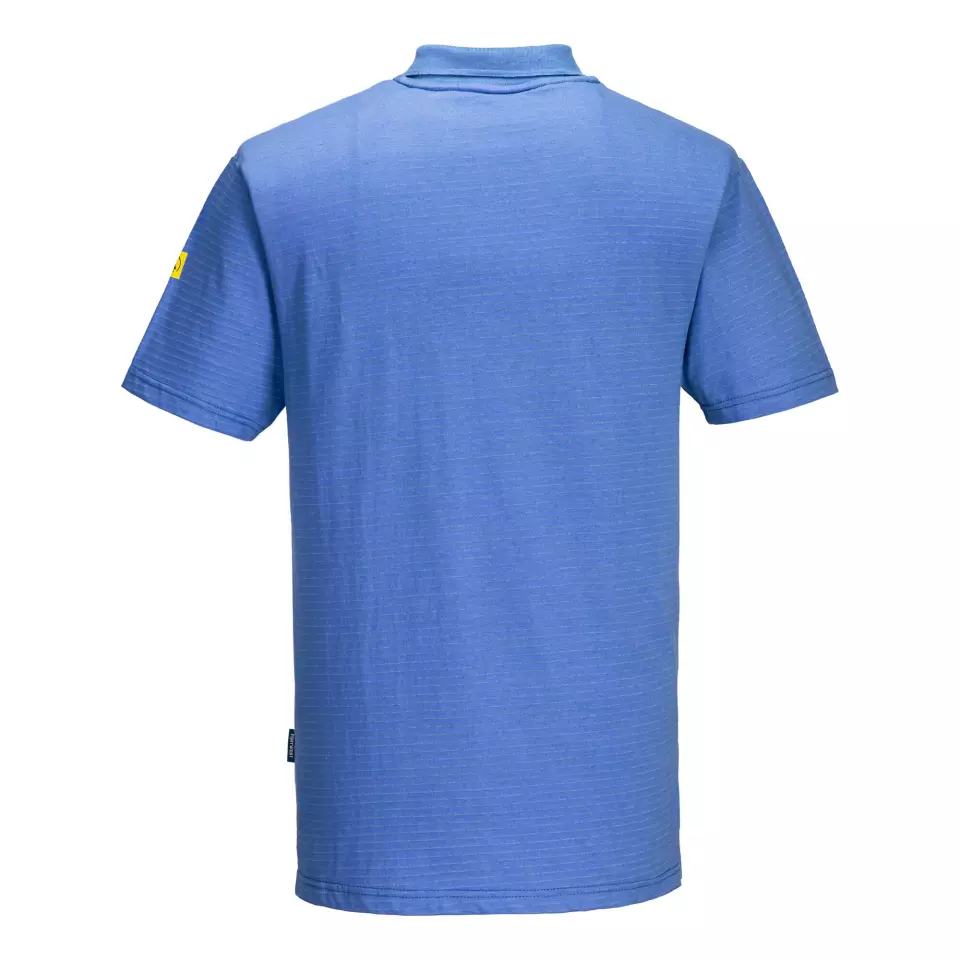 Portwest AS21HBR, Anti-Static ESD Polo Shirt S/S, Hamilton Blue, image 2, gallery thumbnail