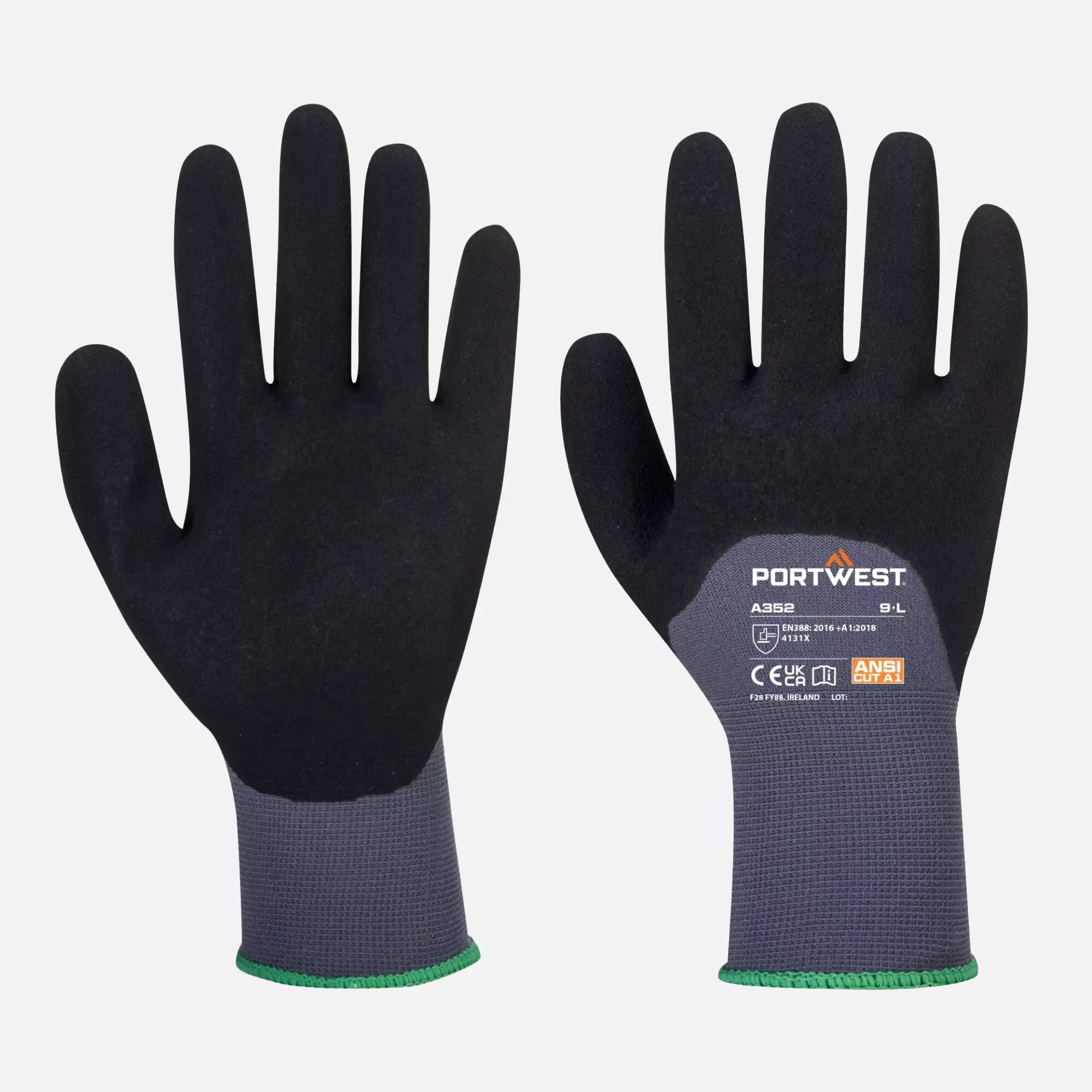 Portwest A352G8R, DermiFlex Ultra Glove, Grey/Black, image 3