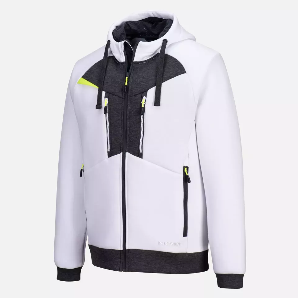 Portwest DX472WHR, DX4 Zipped Hoodie, White, image 3, gallery thumbnail