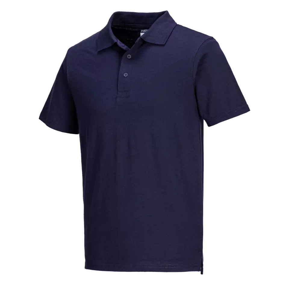 Portwest L210NAR, Lightweight Jersey Polo Shirt, Navy, image 3, gallery thumbnail