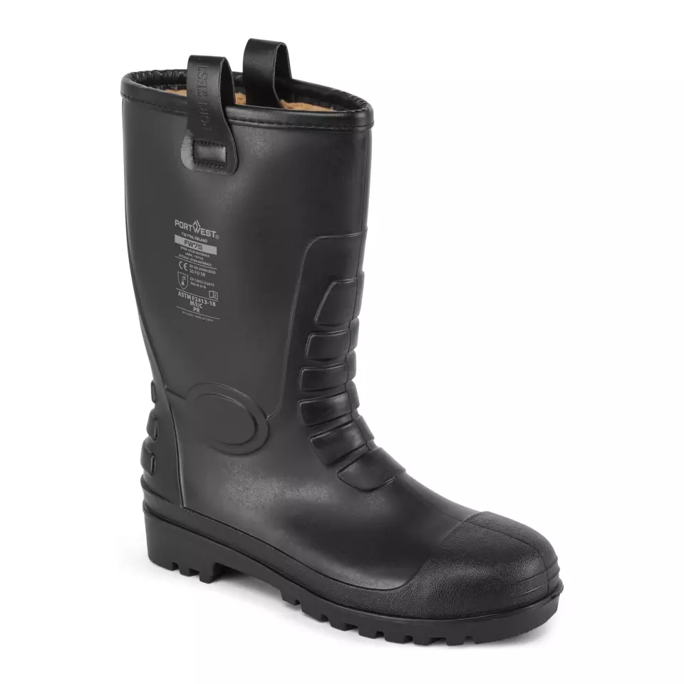 Portwest FW75BKR, Steel PVC Rigger Boot S5 FO, Black, image 3, gallery thumbnail