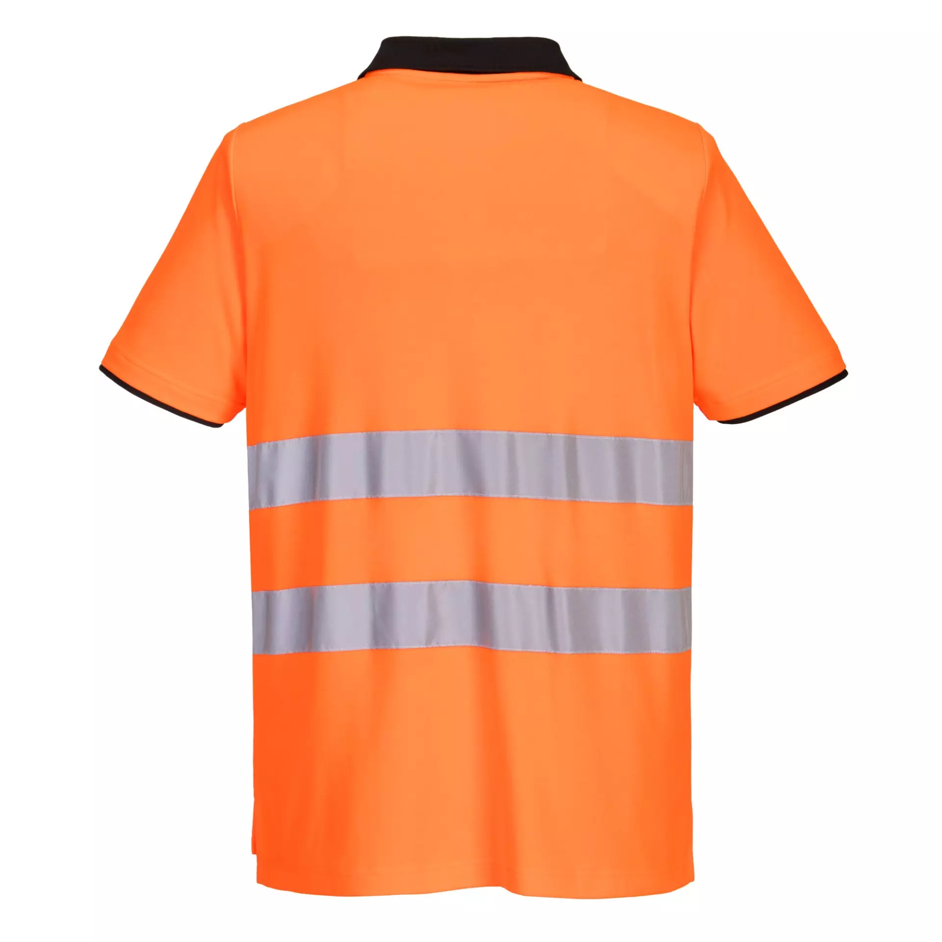 Portwest PW212OBR, PW2 Hi-Vis Cotton Comfort Polo Shirt S/S, Orange/Black, image 2