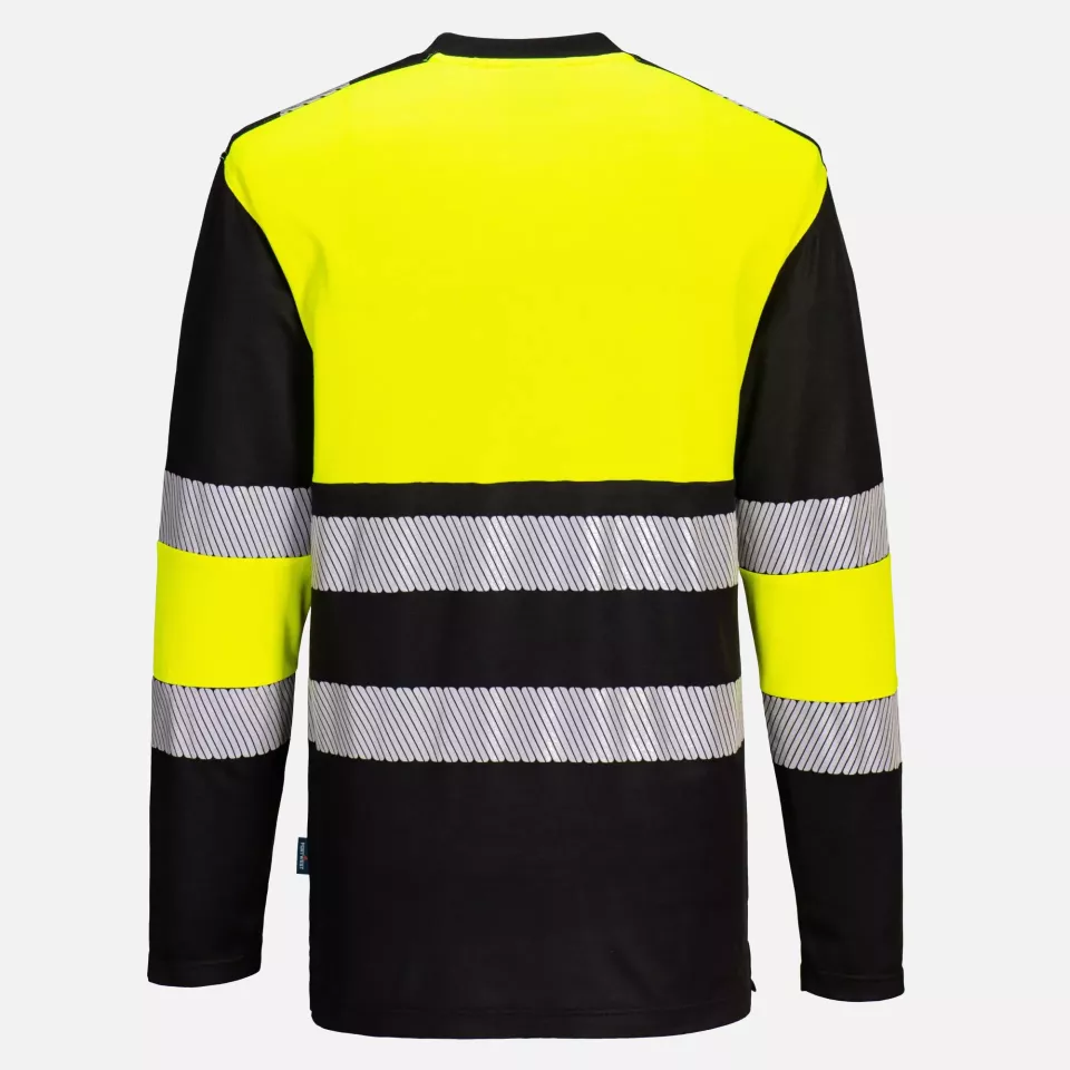 Portwest PW312YBR, PW3 Hi-Vis Cotton Comfort Class 1 T-Shirt L/S, Yellow/Black, image 2, gallery thumbnail