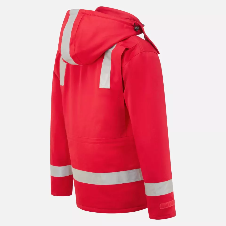 Portwest FR59RER, Bizflame Work Anti-Static FR Winter Jacket, Red, image 3, gallery thumbnail