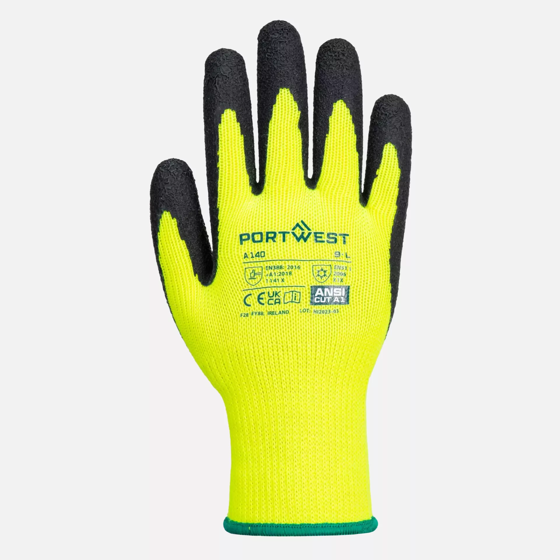 Portwest A140BKR, Thermo Grip Handschuhe - Latex, Schwarz, image 1
