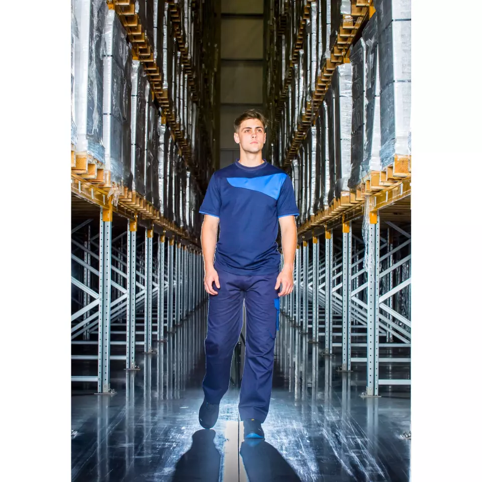 Portwest PW211BZR, PW2 Cotton Comfort T-Shirt S/S, Black/Zoom Grey, image 4, gallery thumbnail