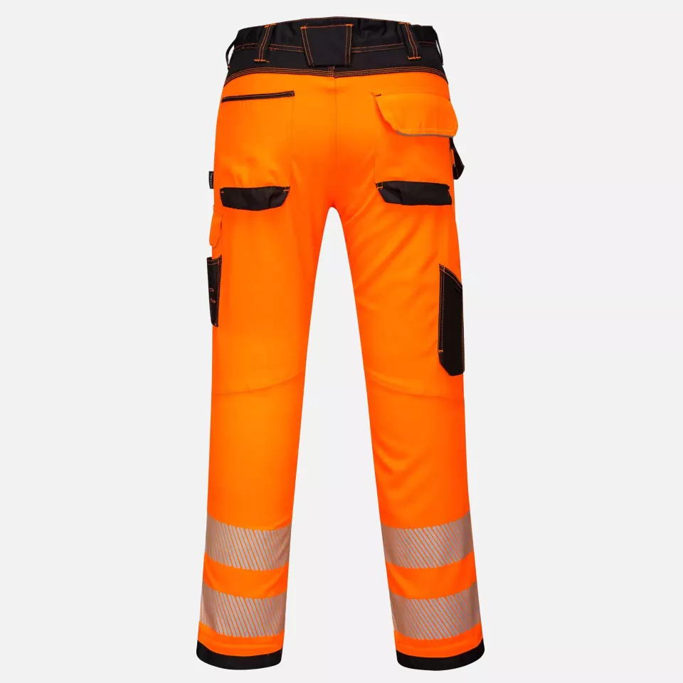 Portwest PW340OBR, PW3 Hi-Vis Work Trousers, Orange/Black, image 2, gallery thumbnail