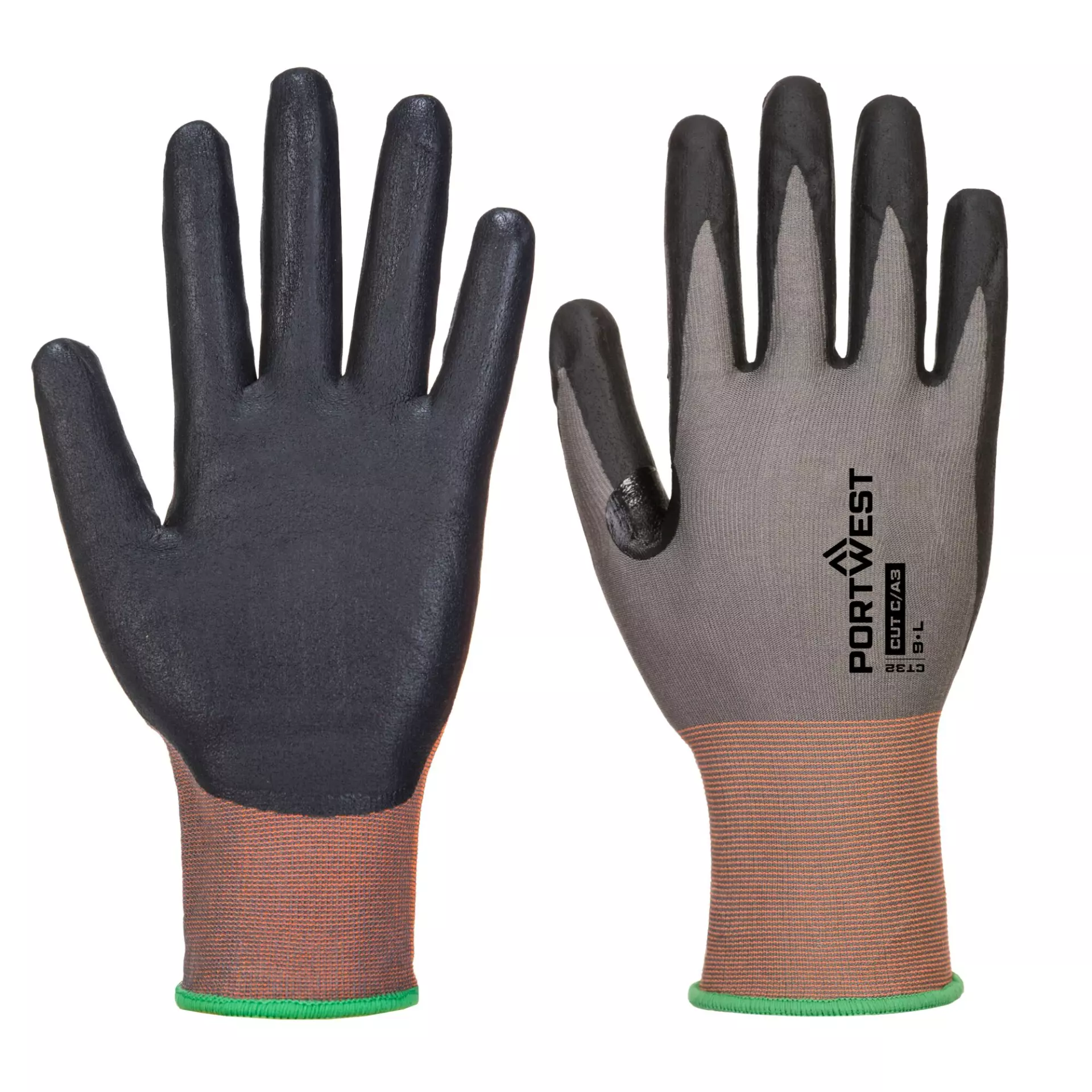 Portwest CT32G8R, CT Cut C18 Nitrile Glove, Grey/Black, image 3