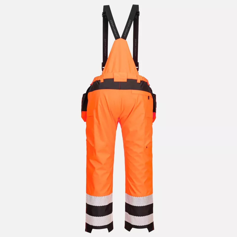 Portwest PW356OBR, PW3 Hi-Vis Rain Trousers, Orange/Black, image 2, gallery thumbnail