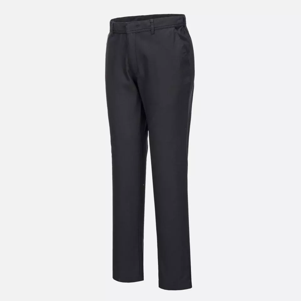 Portwest S232BKS, WX2 Eco Stretch Slim Chino Trousers, Black Short, image 3, gallery thumbnail