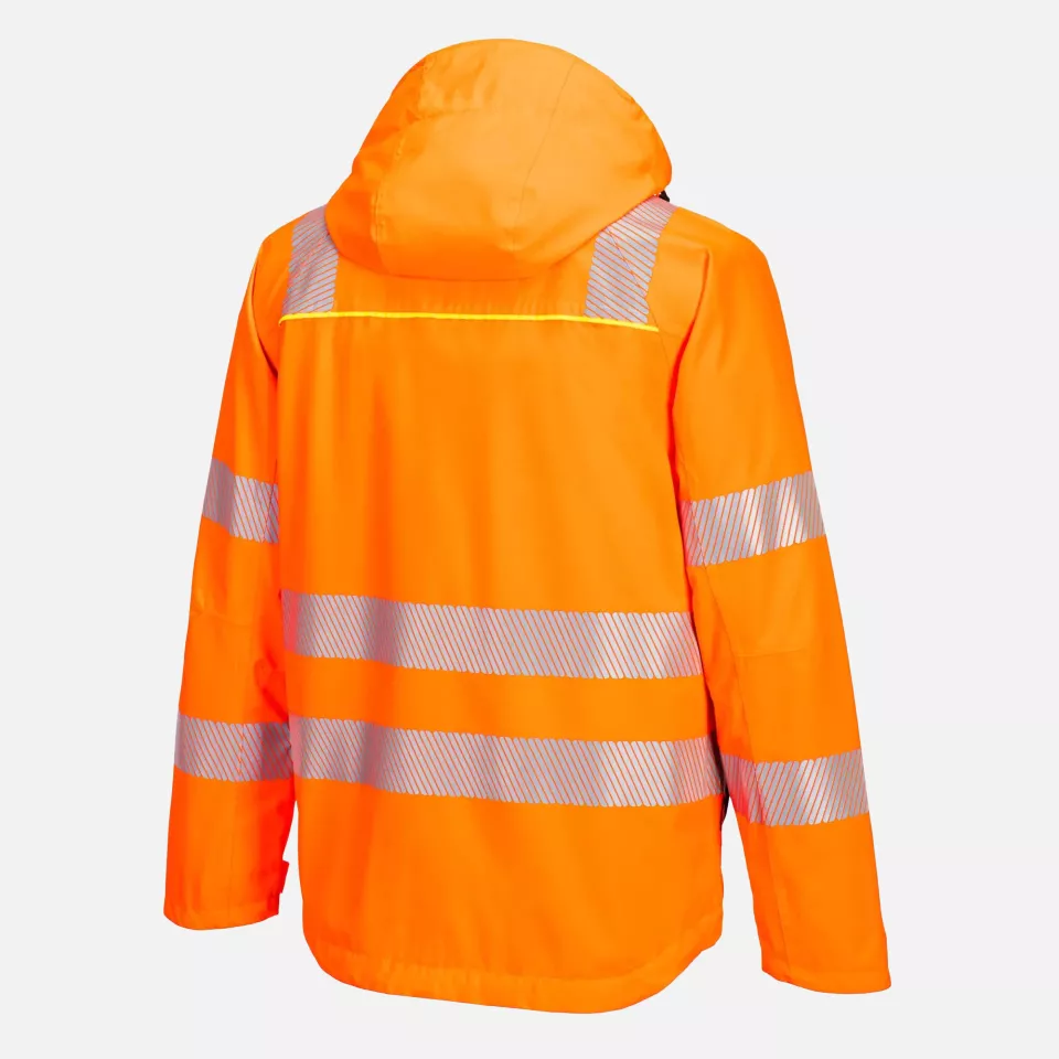 Portwest DX462ORR, DX4 Hi-Vis Rain Jacket, Orange, image 5, gallery thumbnail