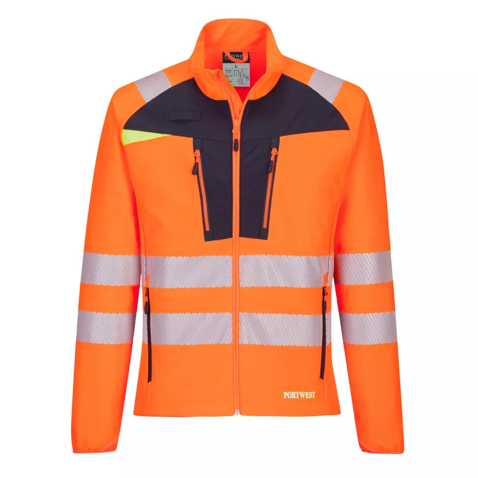 Portwest DX481OBR, DX4 Hi-Vis Lightweight Mid Layer, Orange/Black
