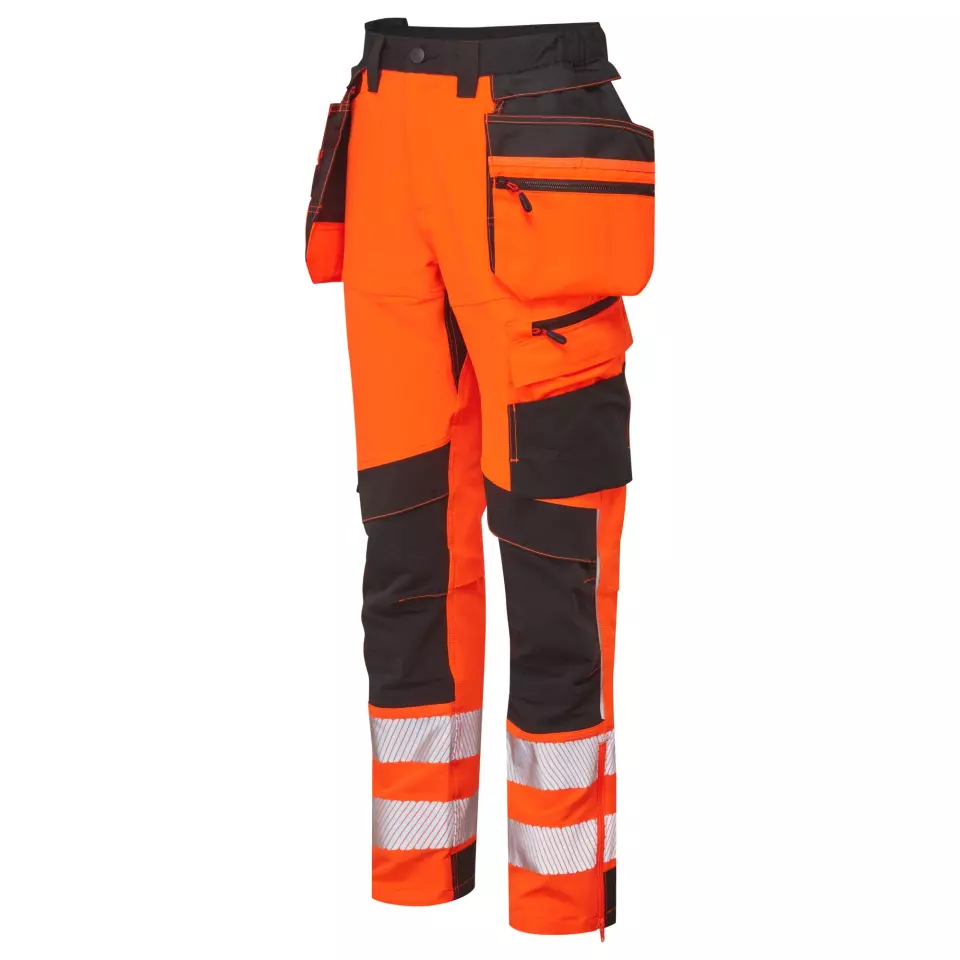 Portwest DX454OBR, DX4 Hi-Vis Detachable Holster Pocket Craft Trousers, Orange/Black, image 3, gallery thumbnail
