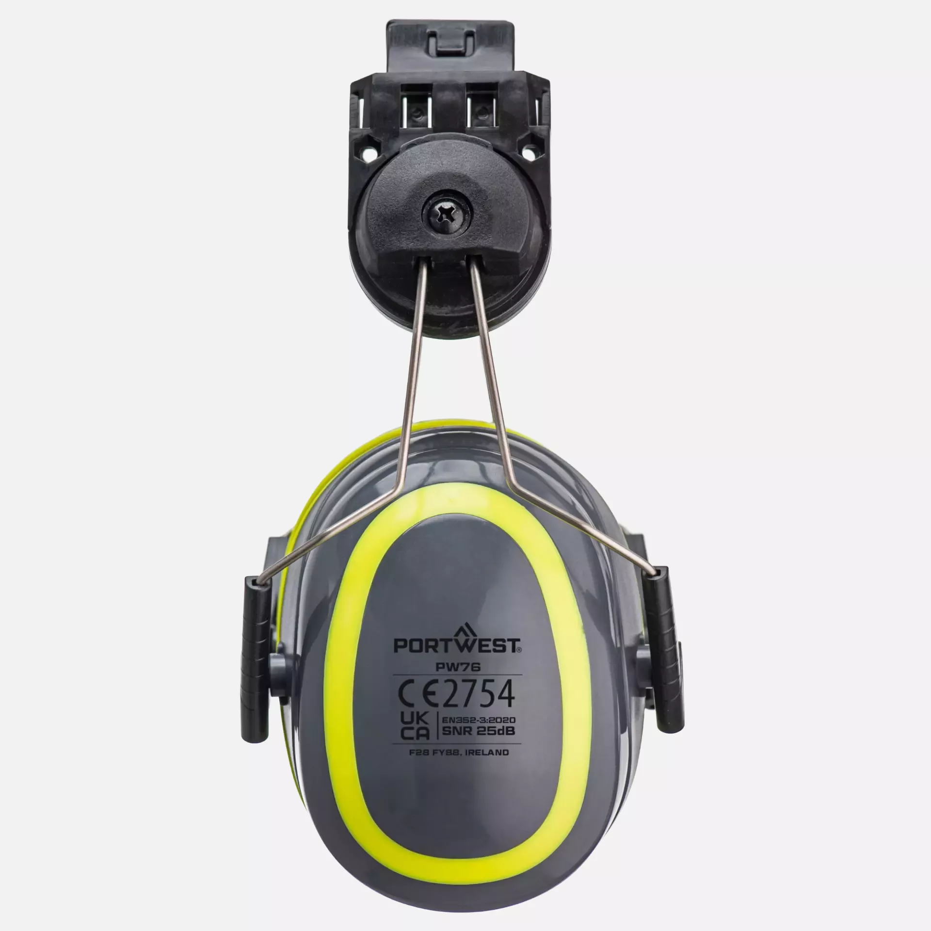 Portwest PW76GYR, HV Extreme Ear Defenders Medium Clip-On, Grey/Yellow, image 2