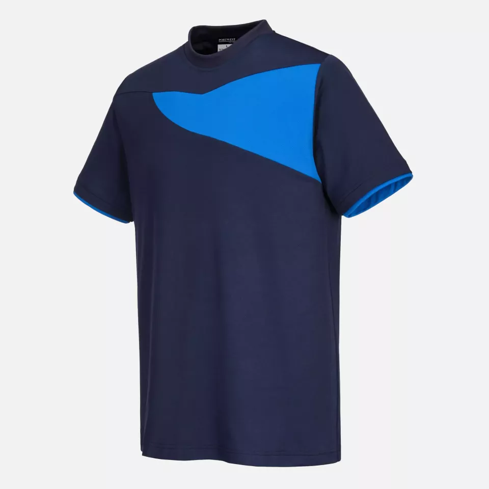 Portwest PW211NRR, PW2 Cotton Comfort T-Shirt S/S, Navy/Royal, image 4, gallery thumbnail