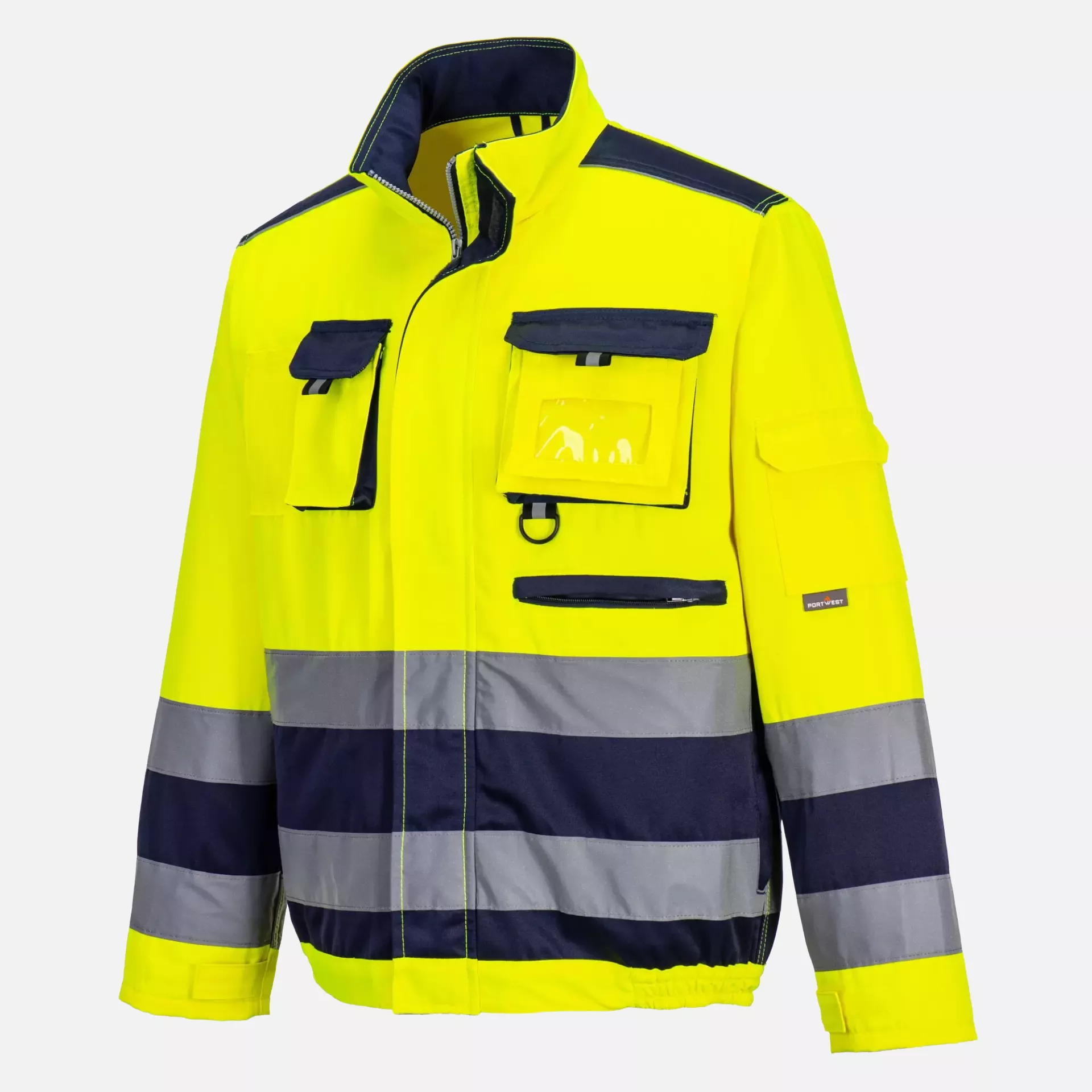 Portwest TX50YNR, Lille Hi-Vis Contrast Bomber Jacket, Yellow/Navy, image 3
