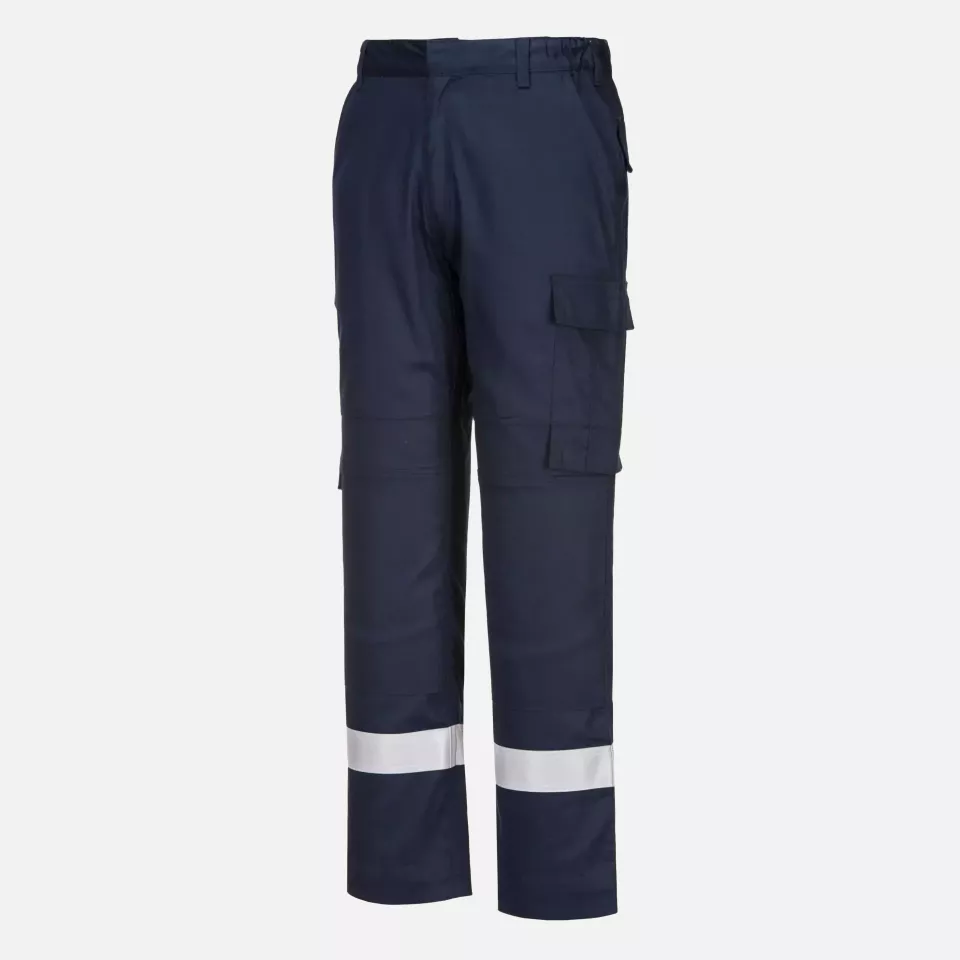 Portwest FR401NAR, Bizflame Work Lightweight Stretch Panelled Trousers, Navy, image 4, gallery thumbnail