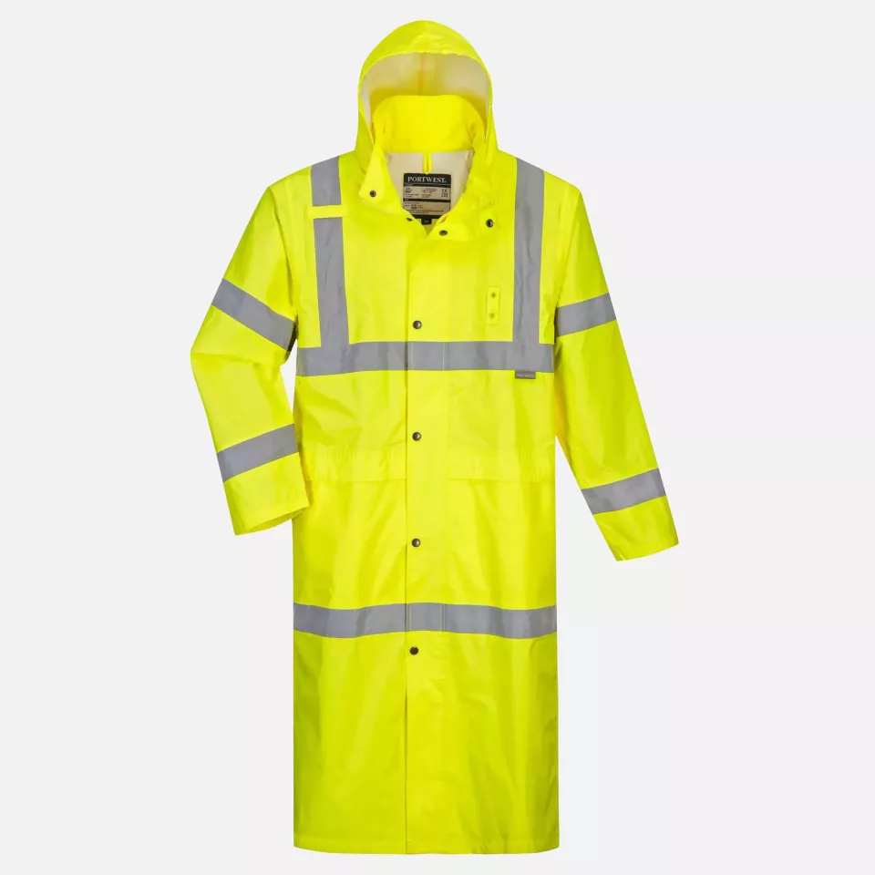 Portwest H445YER, Hi-Vis Rain Coat 122cm, Yellow, image 2, gallery thumbnail