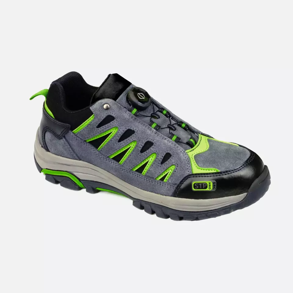 Portwest FT18GGN, Steelite Wire Lace Safety Trainer S1P HRO, Grey/Green, image 1, gallery thumbnail