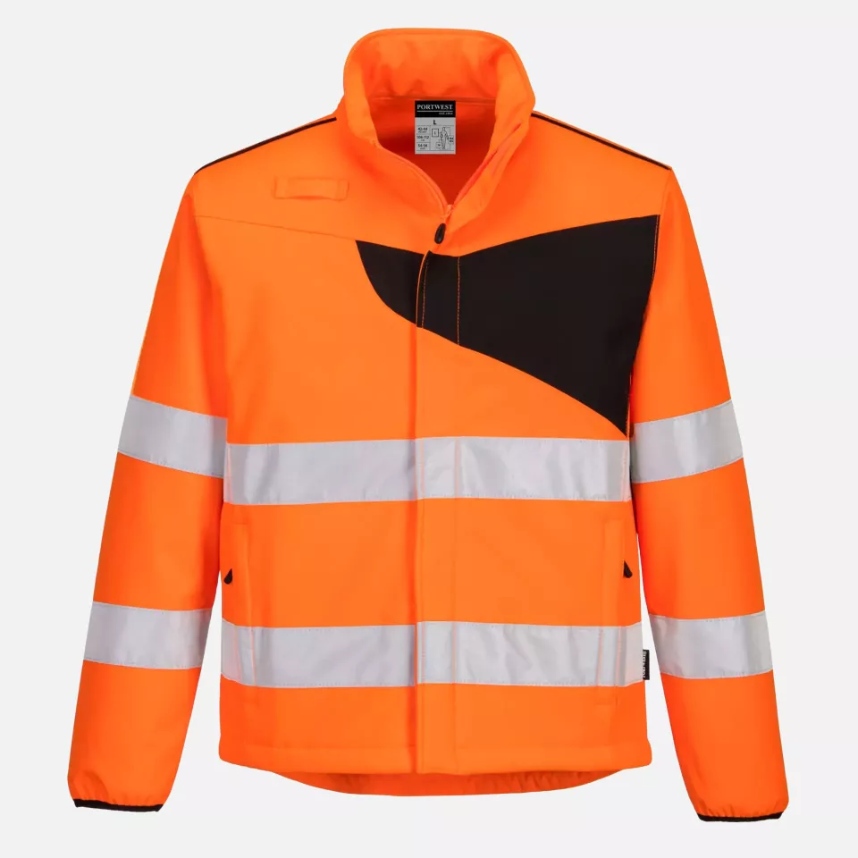 Portwest PW275OBR, PW2 Hi-Vis Softshell (2L), Orange/Black, image 1, gallery thumbnail