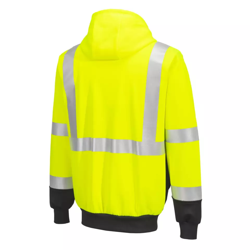 Portwest B315YBR, Hi-Vis Contrast Zipped Hoodie, Yellow/Black, image 8, gallery thumbnail