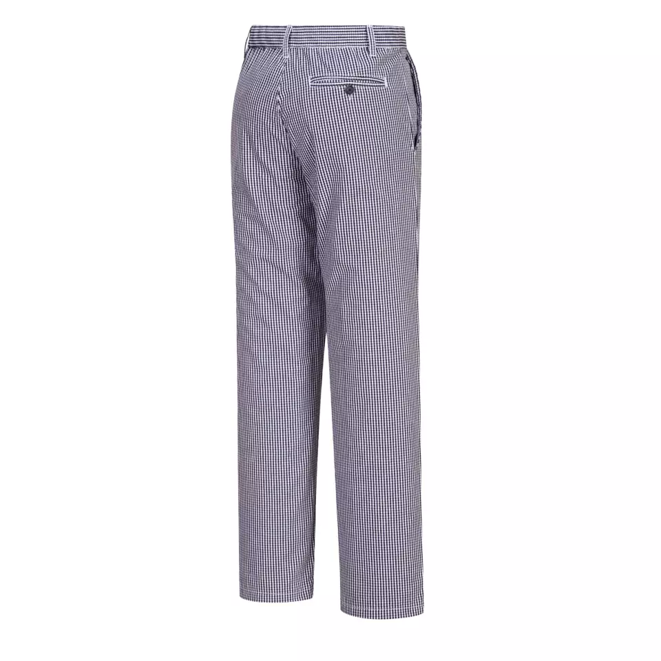 Portwest C075CHR, Chef's Barnet Trousers, Blue Check, image 4, gallery thumbnail