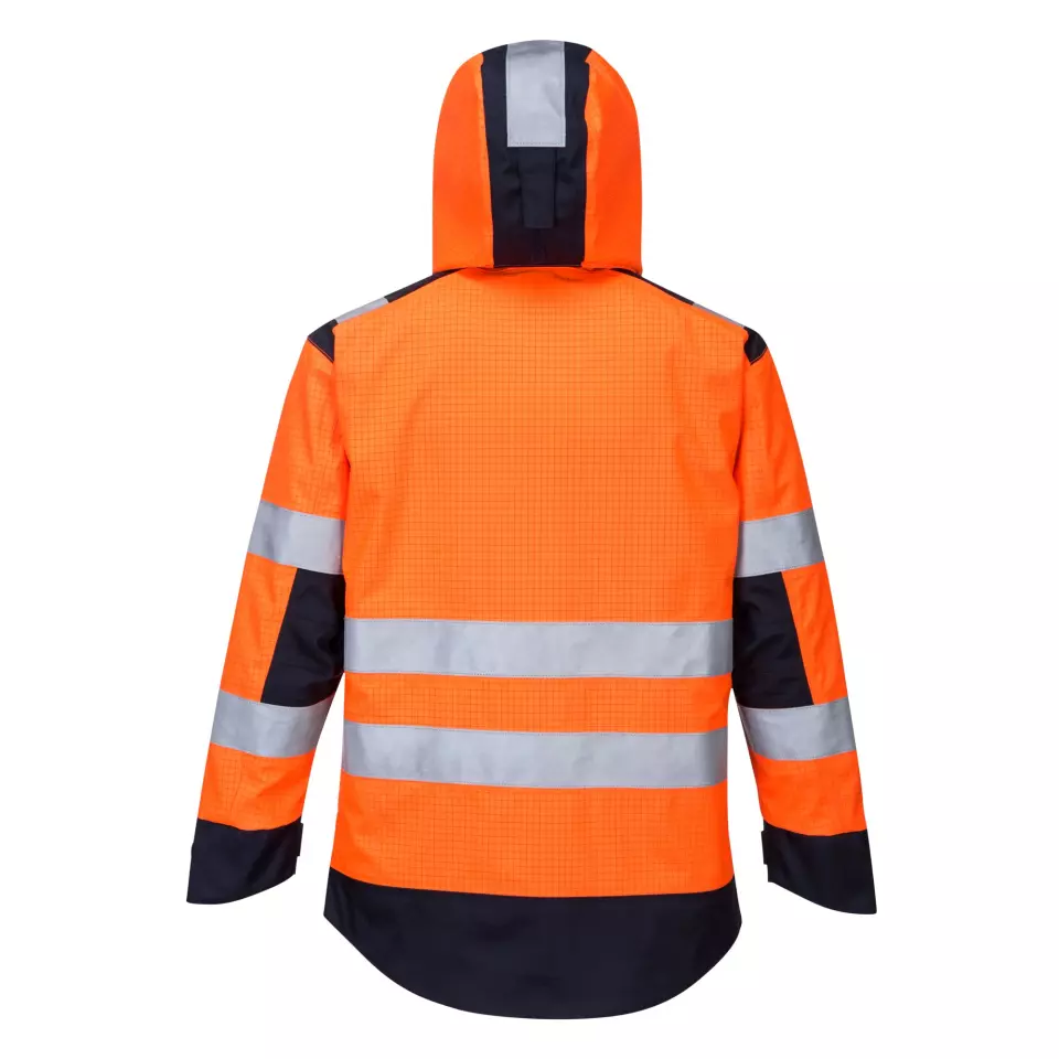 Portwest MV70ONR, Modaflame Rain Multi Norm Arc Jacket, Orange/Navy, image 2, gallery thumbnail