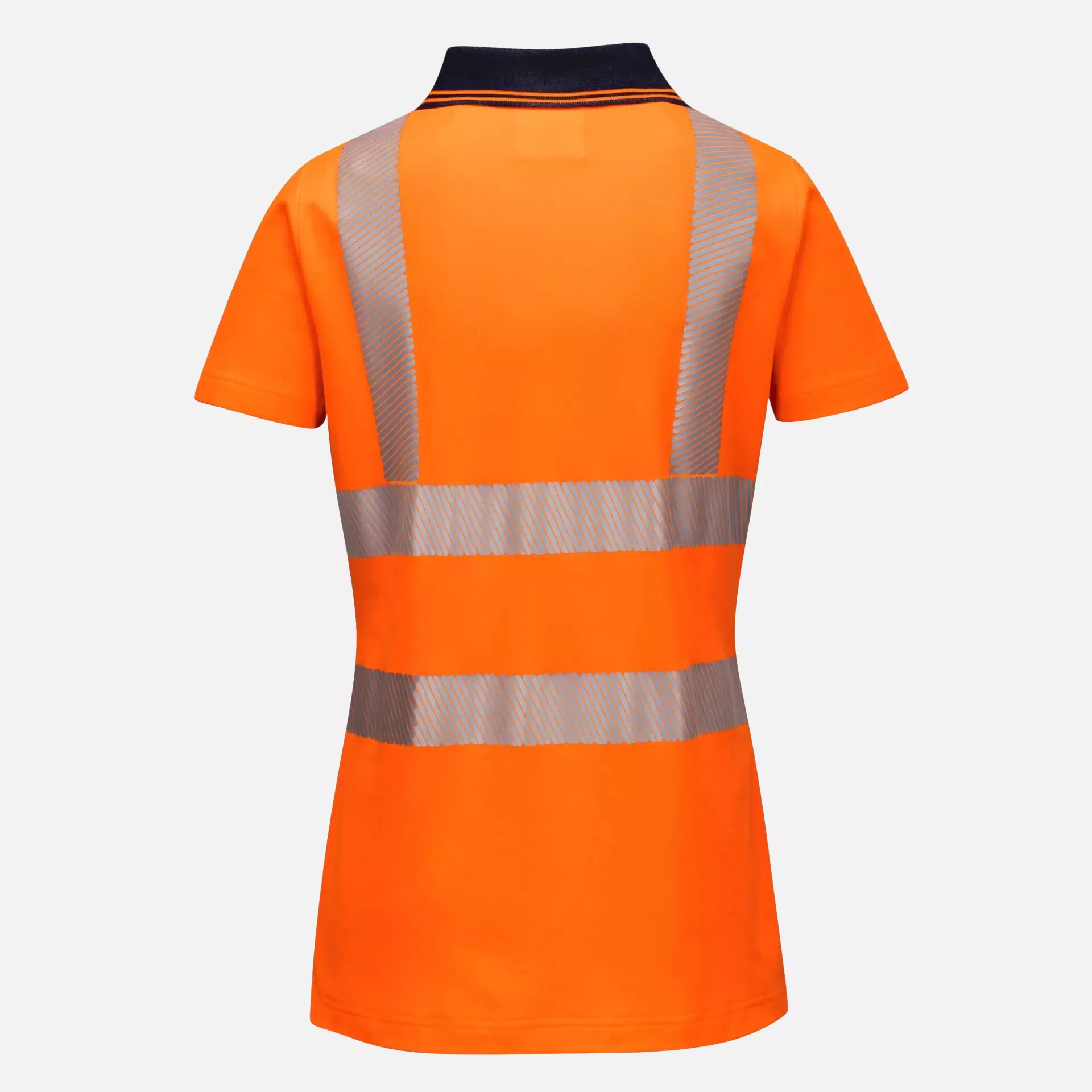 Portwest LW72OBR, Hi-Vis Women's Cotton Comfort Pro Polo Shirt S/S, Orange/Black, image 2