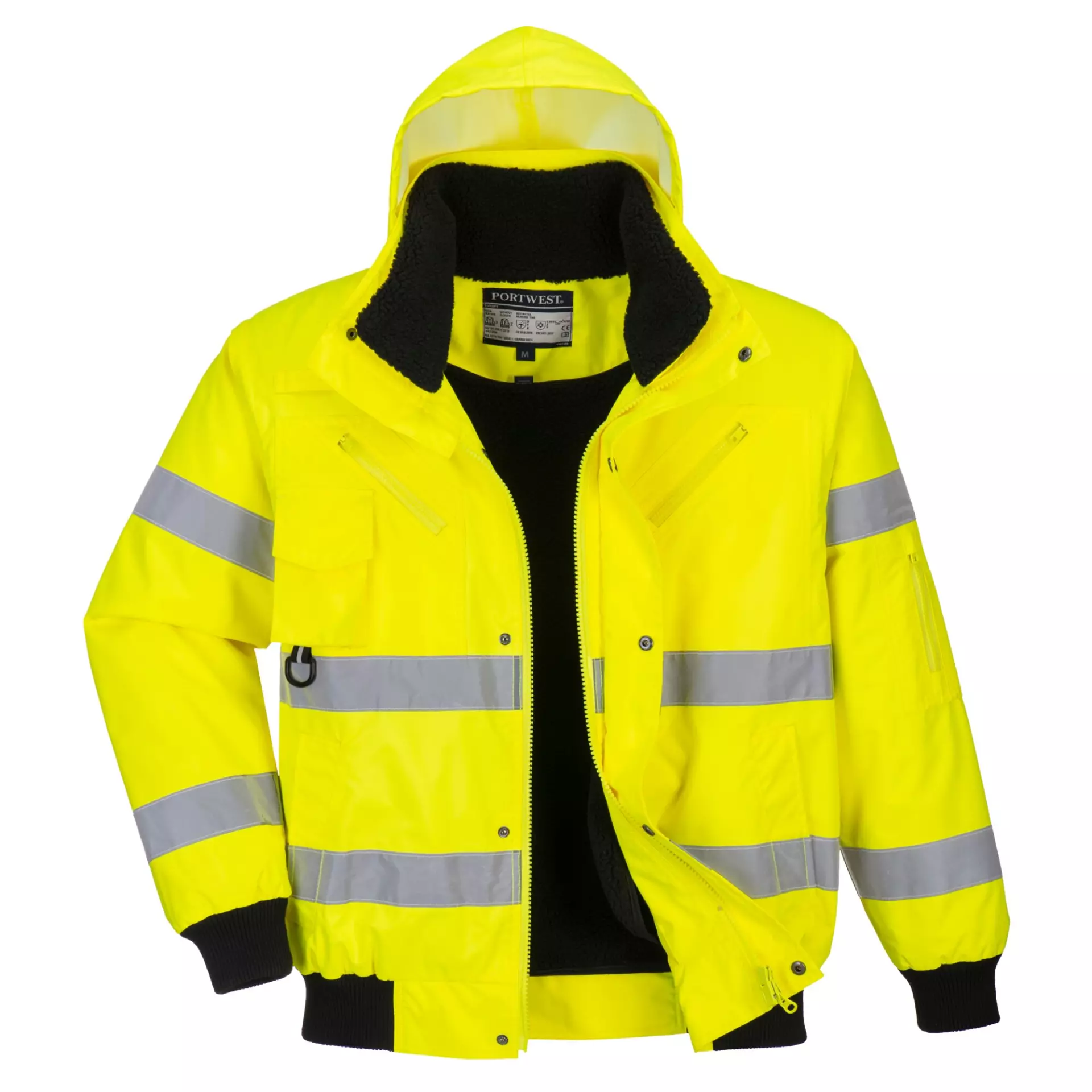 Portwest C467YER, Hi-Vis 3-in-1 Bomber Jacket, Yellow, image 1