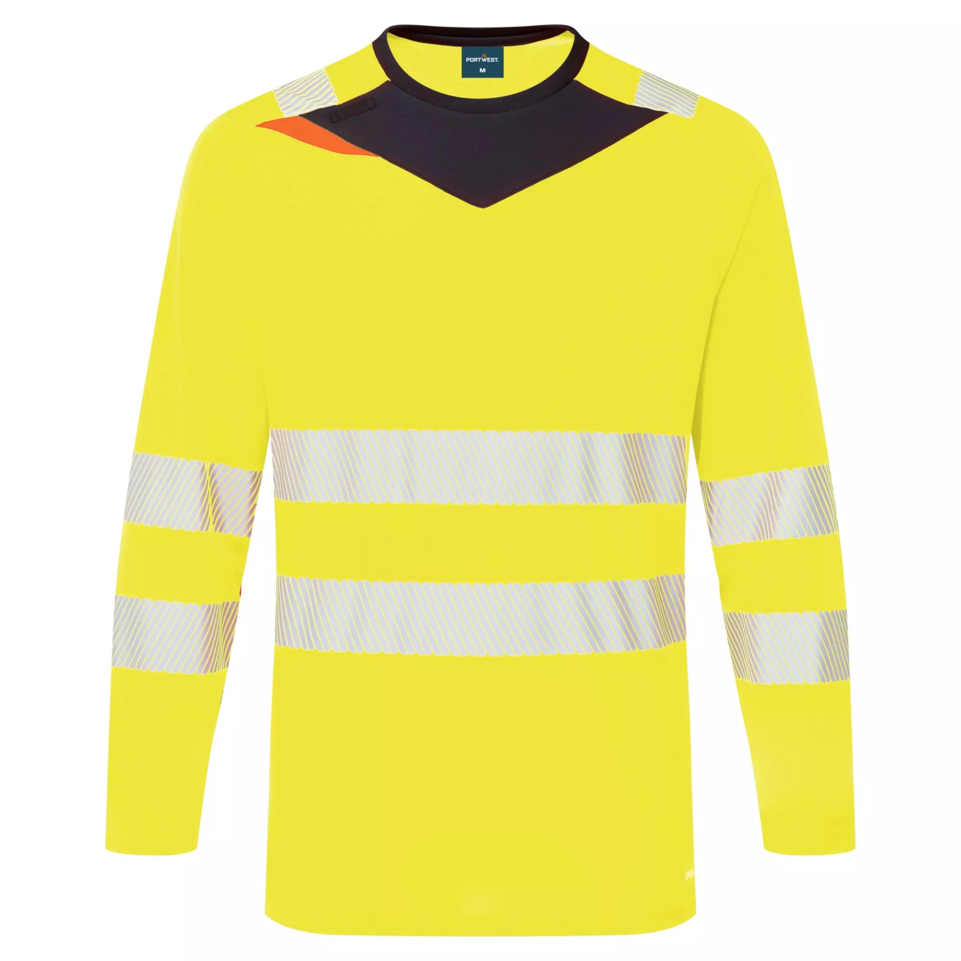 Portwest DX416YBR, DX4 Hi-Vis T-Shirt L/S, Yellow/Black, image 1
