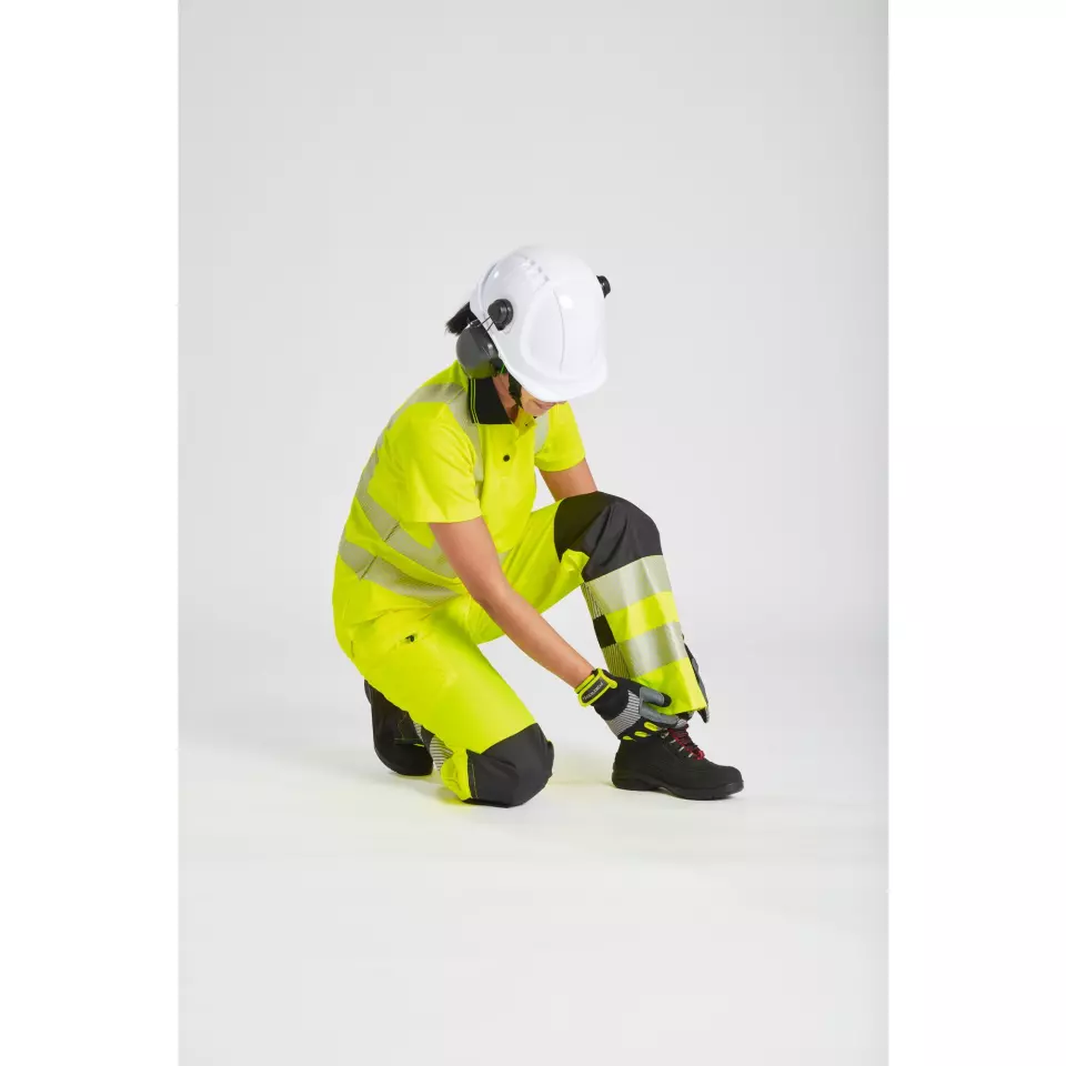Portwest LW72YBR, Hi-Vis Women's Cotton Comfort Pro Polo Shirt S/S, Yellow/Black, image 3, gallery thumbnail