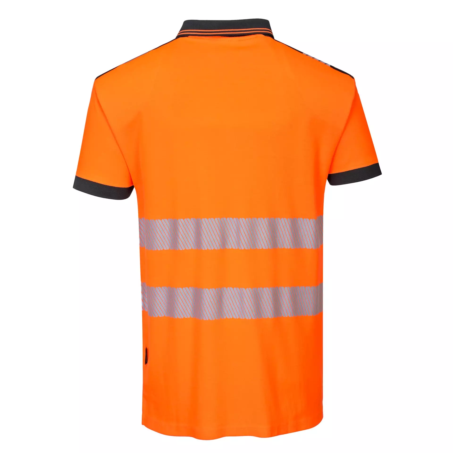 Portwest T180OBR, PW3 Hi-Vis Cotton Comfort Polo Shirt S/S, Orange/Black, image 2