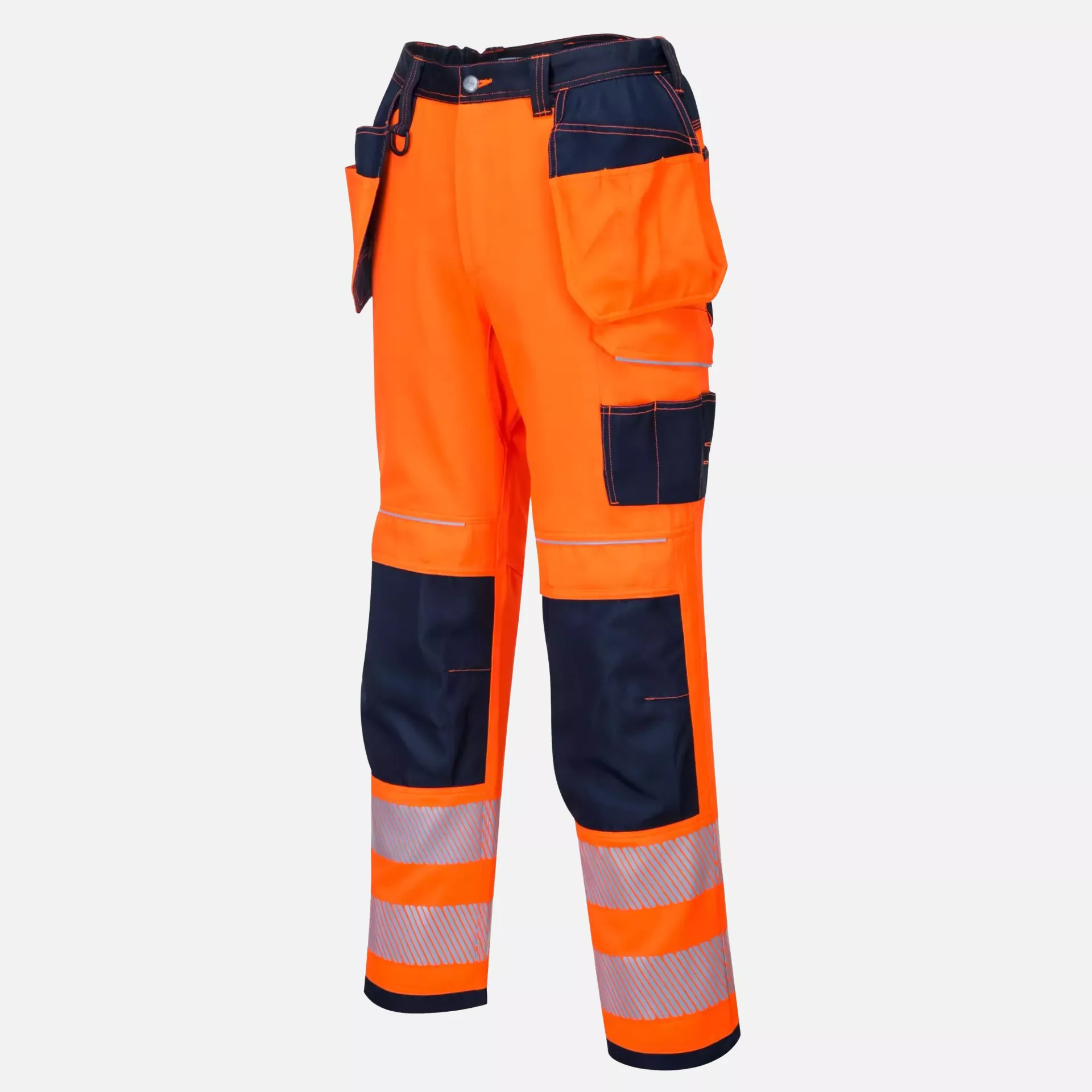 Portwest T501ONS, PW3 Hi-Vis Arbeitshose mit Holstertaschen, Orange/Marine Kurz, image 3