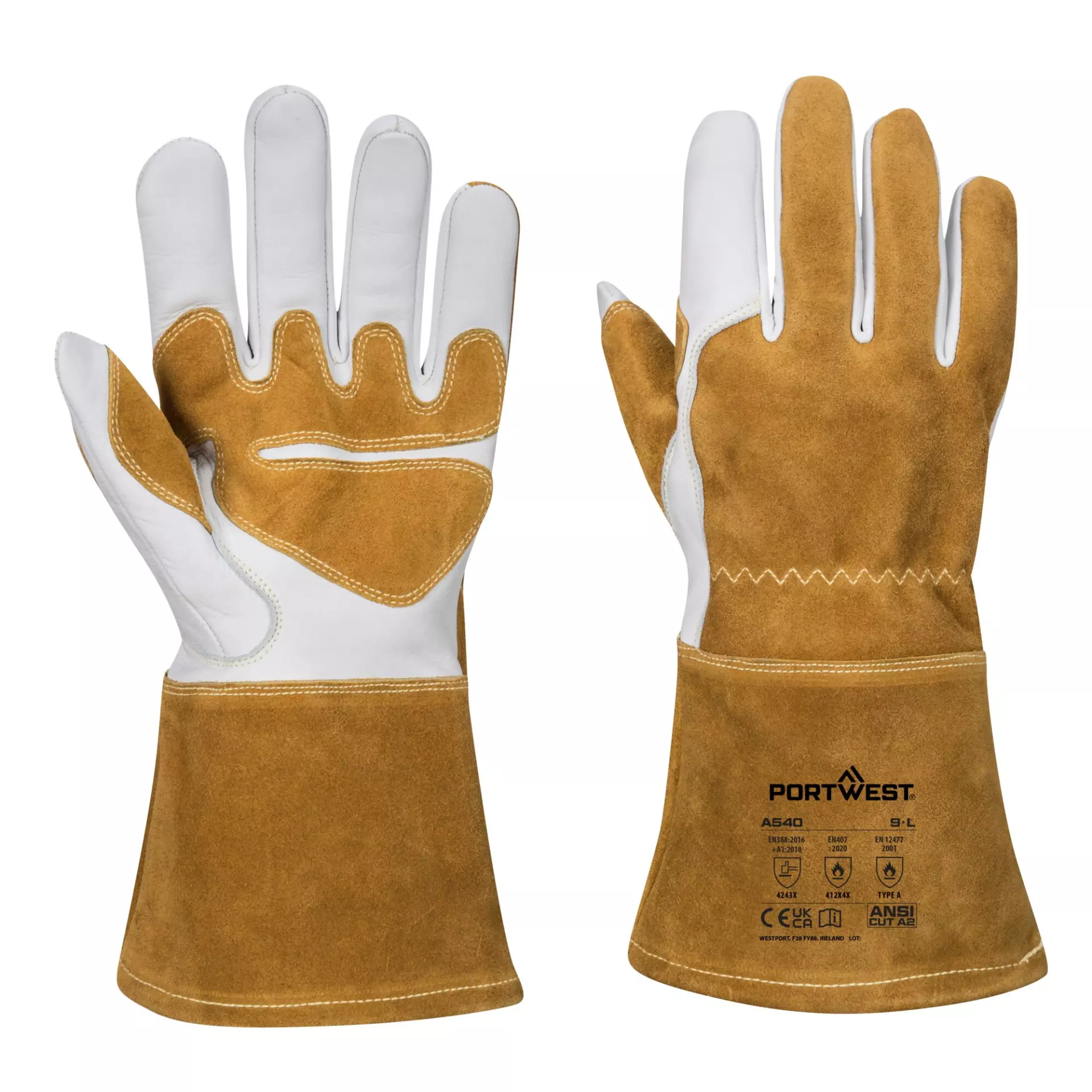 Portwest A540BRR, Mig Welding Gauntlet, Brown, image 3
