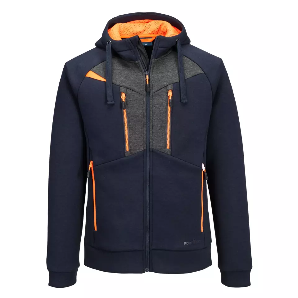 Portwest DX472DNR, DX4 Zipped Hoodie, Dark Navy, image 1, gallery thumbnail